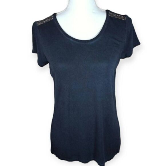 G BY GIULIANA TEAL JEWELD T-SHIRT SZ.XS EUC.  GORGEOUS TOP IN EXCELLENT USED CON - Picture 1 of 5
